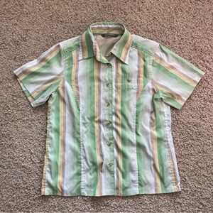 Vintage Schoffel Countrywear Womens Short Sleeve Button Down Shirt Cottage Hike